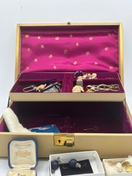 Vintage Farrington Jewelry Box Collection With Antique Jewelry