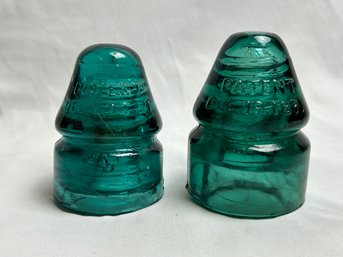 Hemingray 'Bullet' Glass Insulators Patent Dec. 19, 1871 - Numbers 2 And 3 - CD 132?