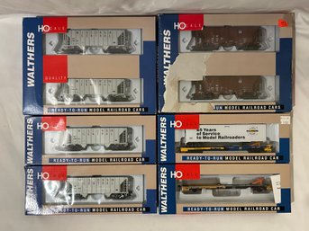 Walthers HO Scale Greenville 100 Ton Twin Hoppers And Front Runners - UP, WC, Trailer Train, 65th Anniversary