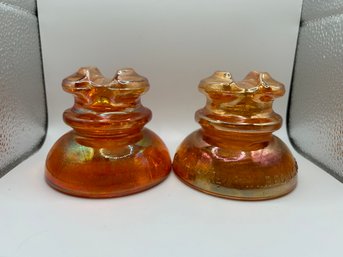 Pyrex Corning Ware Marigold Carnival Glass Insulators