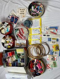 Assorted Sewing Thread And Extras