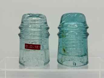 Pair Of B.T.C. Canada Glass Insulators CD 121