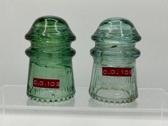 Pair Of Lynchburg Glass Insulators CD 106