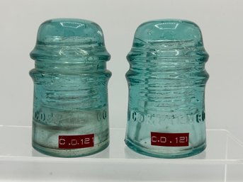C.D. & P. Tel. Co. Glass Insulators CD 121