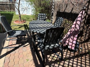 Patio Table Set With Umbrella And Base