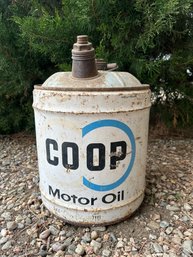 Vintage 5 Gallon Co Op Motor Oil Can