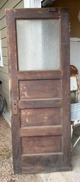 Antique Schoolhouse Door With Privacy Glass