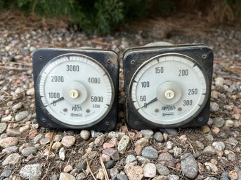Crompton Voltmeter And Amperes Meter Relay