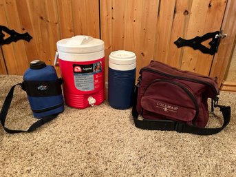 Drink Coolers / Water Jugs And Coleman Softsided Small Cooler