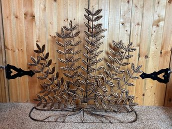Decorative Metal Leaf Fireplace Screen
