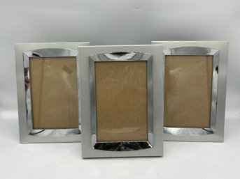 Set Of 3 Silver Toned Photo Frames 4x6