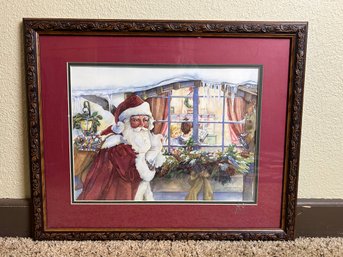 Jodi Jensen Peeking To See Santa Framed Print