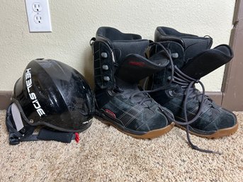 K2 Snowboard Boots And A Heelside Helmet