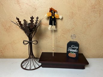 Home Decor - Candle Holder, Wall Shelf, And Autumn Decor