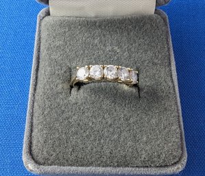 Diamonique QVC 14kt Yellow Gold Classic Anniversary Band Ring 'gorgeous!'