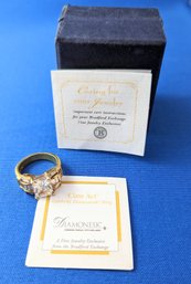 Bradford Exchange Diamonesk  Gold Vermeil Over Sterling Silver Ring 'class Act Celebrity.'
