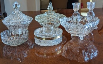 One Lot Of Very Lovely Cut Glass Items.