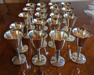 Vintage Wine Cups Silver Tone Plator Spain