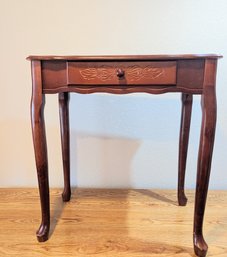 Wood Side Table With One Front Drawer