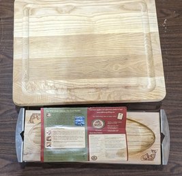 Wooden Cutting Board With Salmon Cooking Board