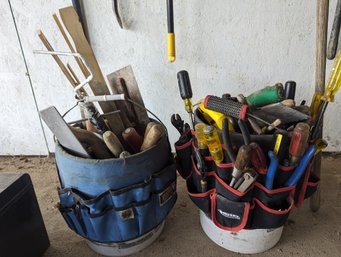 Husky  Bucket Caddies Filled With Tools.