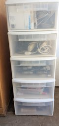 5 Stackable Plastic Organizer Bins