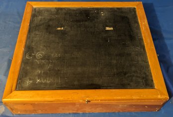 Vintage Chalkboard Desk Top Chest With Chalk & E.B.B. & Sons Blackboard Eraser