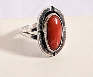 Modern South Western Style Coral Sterling Silver.