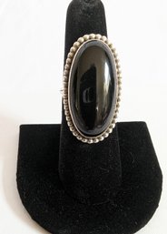Navajo Handmade Black Onyx Sterling Silver Ring