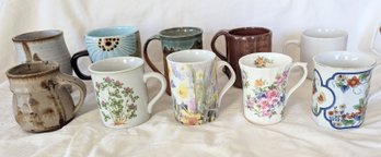Fun Group Of Different Designed Coffee Mugs.