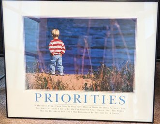 Priorities, Inspirational Framed Poster.