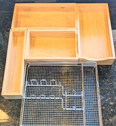 Wooden Drawer Boxes For Kitchen & Metal Utensil Holder.