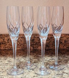 Set Of 4 Mikasa Olympus Champagne Flute Glasses.