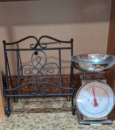 Chefmate Food Scale & Fancy Cast Iron Cookbook Holder