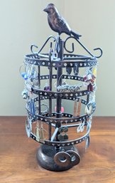 4 Tiers Rotating Earring Holder With Costume Earrings.