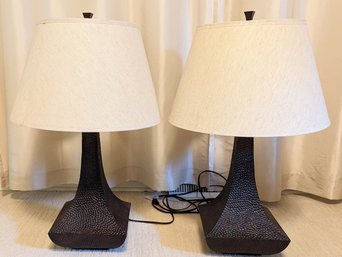 Oil-rubbed Bronze Color Lamps With Linen Shade