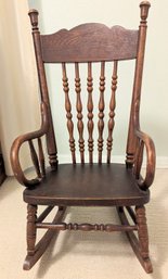 Child Pressed Back Arm Oak Rocker