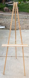 Wooden Tripod Display Easel Stand With White Canvases