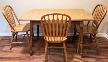 Everything Oak Dining Table With Three Chairs