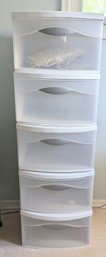 5 Sterilite Clear View Storage Drawers.