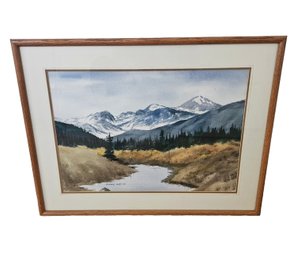 Beautiful Rocky Mountain Watercolor By Mary Weis