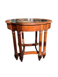 Oval Accent Table With Glass Top