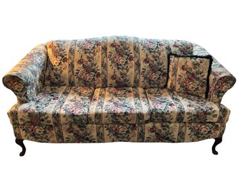 Floral Sleeper Sofa With Cabriole Legs