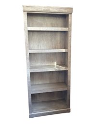 Ashy Toned Wood Bookshelf With Adjustable Shelves