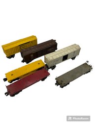 Vintage Flatbed And Boxcar Train Cars