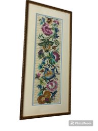 Professionally Framed Floral Embroidery Art