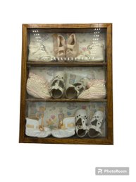 Antique Baby Shoes In Shadow Box