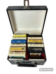 8 Track Tapes In Carrying Case