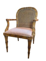 Feathered Art Deco Cane Back Chair