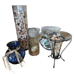 Glass Vase Decor With Wine Corks And Matchbooks